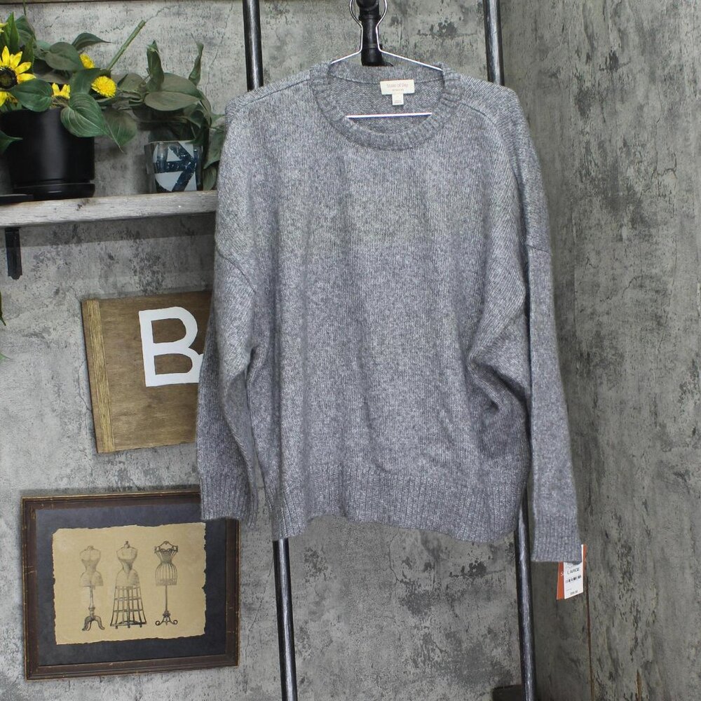NEW State Of Day Indulge Rest Sweater Pewter Lounge 100188601MS Pewter Gray L